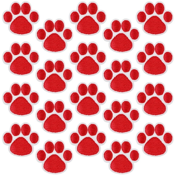FELTECHELECTR Simple Yet Charming Embroidered Dog Paw Patches for All Occasions 20Pcs