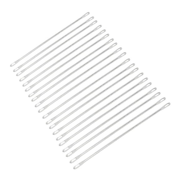 20 Pcs Double Eye Needle Metal 9cm Long Transfer Needle Fit for Knitting Machine