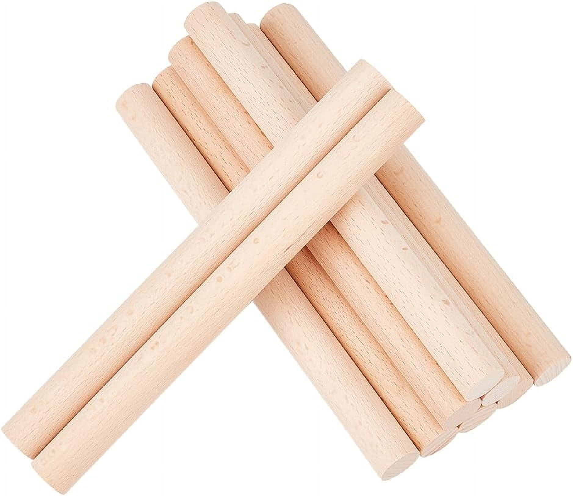 20 Pcs Dowel Rods Wood Sticks Round Wooden Dowel Rods Unfinished Beech Hardwood Sticks for Arts anders Crafting Tiered Cake Support and Wedding Ribbon Wands Bisque DIY