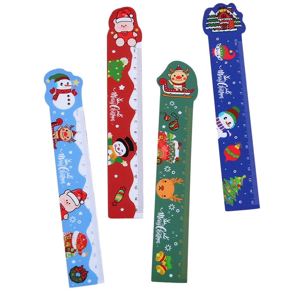 Eease 20 Pcs Kids Christmas Ruler Flexible Rulers Kids Rulers