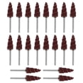 thumbnail image 1 of UEETEK 20Pcs Brown Cone Shape Abrasive Flap Wheel with Metal Handle for Polishing Deburring and Grinding, 1 of 6
