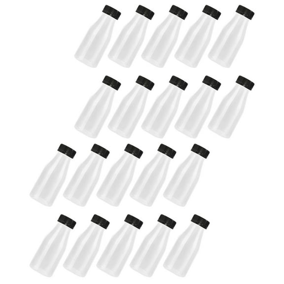 RUNROTOO PP Milk Bottles with Lids for Beverages 20Pcs 5.1X2.2X2.2In