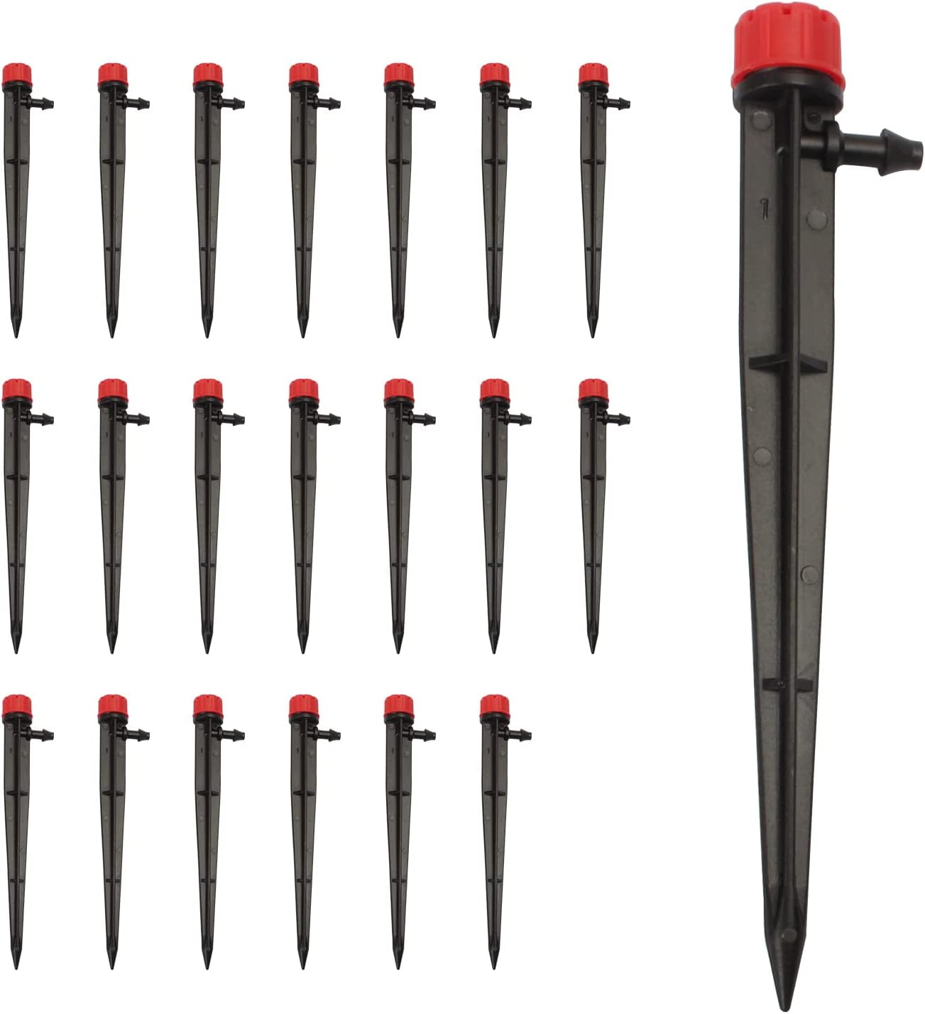 20 Pcs Drip Irrigation Emitters With Stakes Water Flow Sprayer