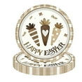 thumbnail image 1 of 20 Pcs Easter Paper Plates 7.1 Inch, Vintage Happy Easter Design with Carrot Pattern, Disposable Tableware for Spring Party, Kids Adults Celebration, 1 of 2