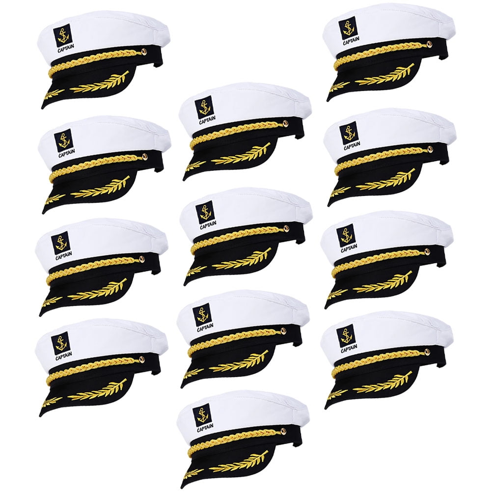 20 Pcs Embroidered Captain Hat Costumes for Men Caps Boat Sailor Hats