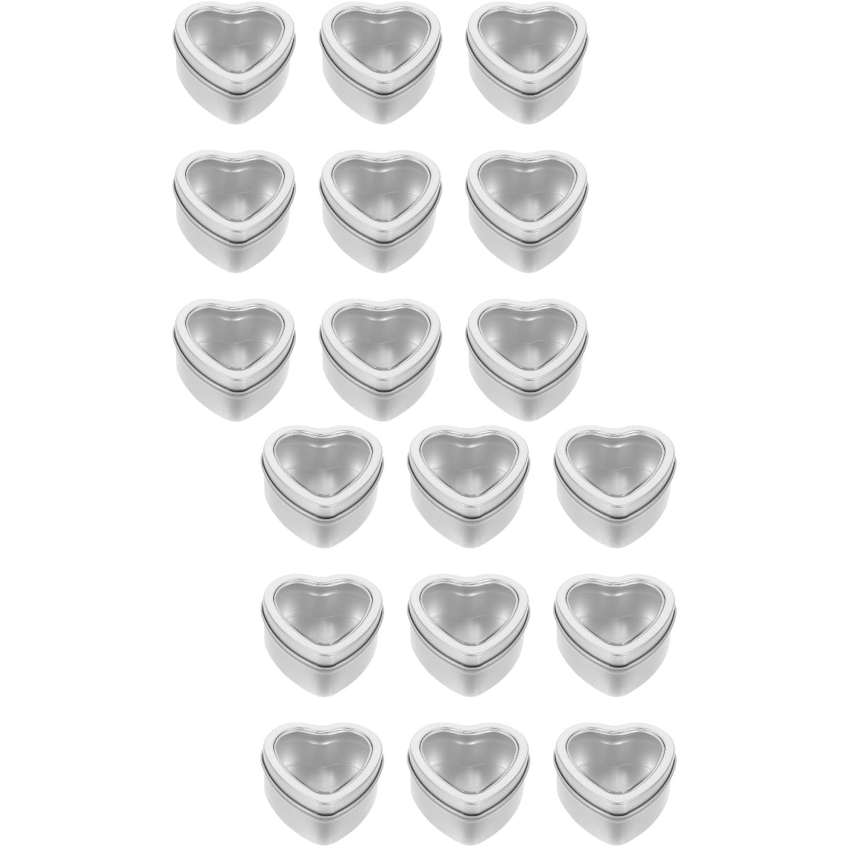 20 Pcs Empty Heart Shaped Candle Jar Metal Container with Lid Tin Candy