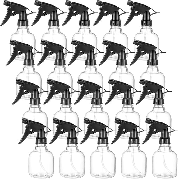20 Pcs Empty Plastic Spray Bottle, 8 OZ Spray Bottles with Adjustable Head Sprayer from Fine to Stream - Refillable Sprayer for Water, Kitchen, Bath, Beauty, Hair and Cleaning