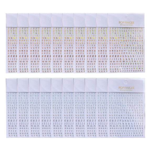 20 Pcs Epoxy Alphabets Sticker for Jewelry Making Adhesive Letter Manicure Decals Nails Art Decoration Supplies