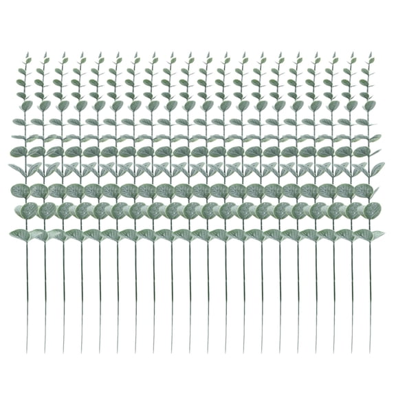 20 Pcs Eucalyptus Stems, Artificial Eucalyptus Stems Green Leaves Faux Eucalyptus Branches for Home Decor Wedding Floral Arrangements Party Decoration Realistic Greenery 16"