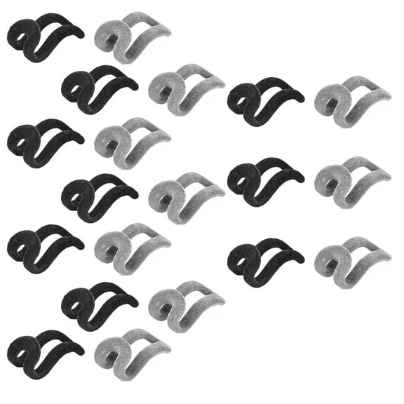 20 Pcs Extenders Hanger Connection Hook Clothes Hanger Accessory 4.5X2.5CM Black