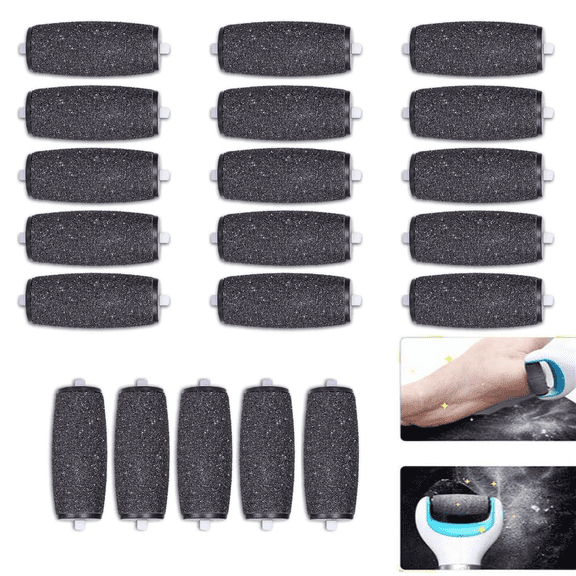 20 Pcs Extra Coarse Replacement Roller Refill Heads Compatible with Amope Pedi Refills Electronic Foot File