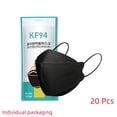 thumbnail image 1 of 20 Pcs Face Mask Adult Plus Size Breathable Comfortable Adult 3D Masks Fish Type Black, 1 of 2