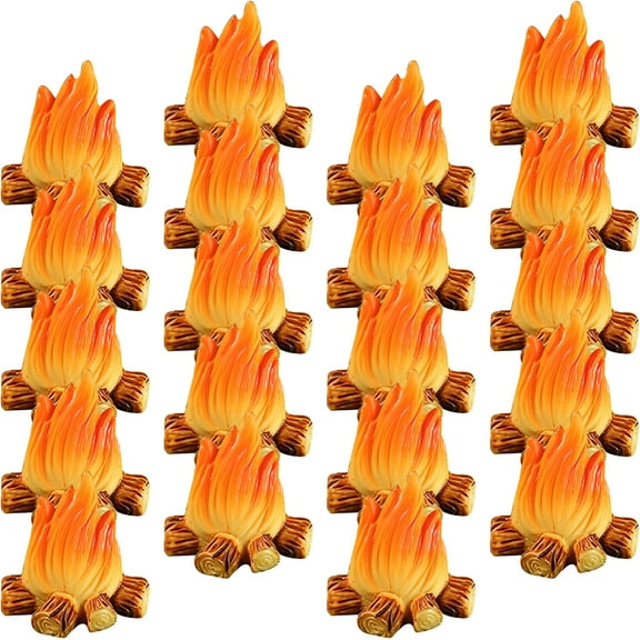 20 Pcs Fake Fire Campfire Mini Toy Model Camping Decor