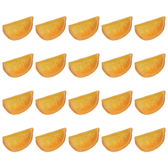 20 Pcs Fake Lemon Slices, 2.2 Inch Simulation Lemon Blocks Artificial Fruit Decor for Home Party Fruit Props, Orange