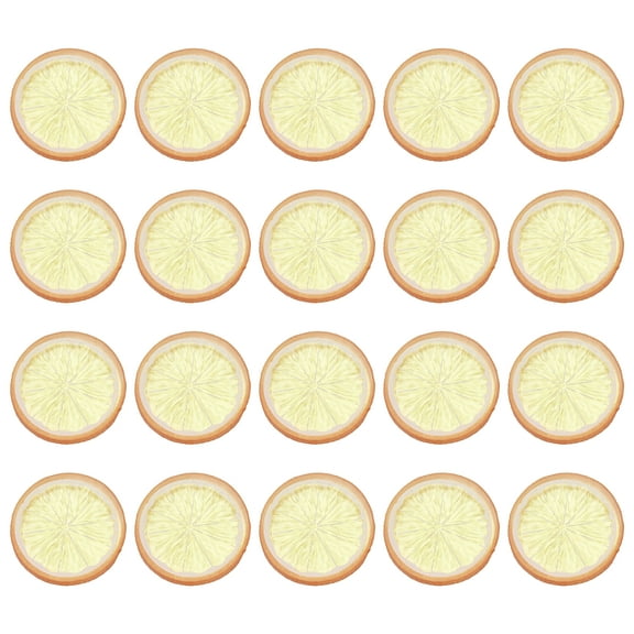 20 Pcs Fake Lemon Slices, 2 Inch Simulation Lemon Slice Artificial Fruit Decor for Home Party Fruit Props, Green