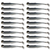 20 Pcs Fishing Lure 3D Artificial Fish with T Tail Flexible Fish Bait for Texas Jigs Wacky Hooks Outdoor Fishing