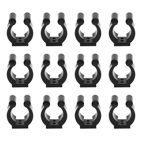 Qilidiba 20 Pcs Fishing Pole Rod Holder Clips Black 16Mm Inside Dia Fishing Rod Storage Clips