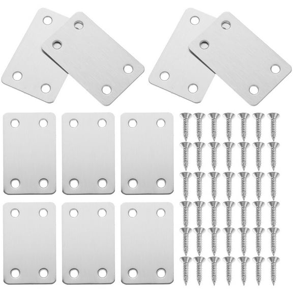 20 Pcs Fixed Code Layer Board Flat Metal Plates Straight Bracket Mending Plate Flat Plate Metal Plate with Holes