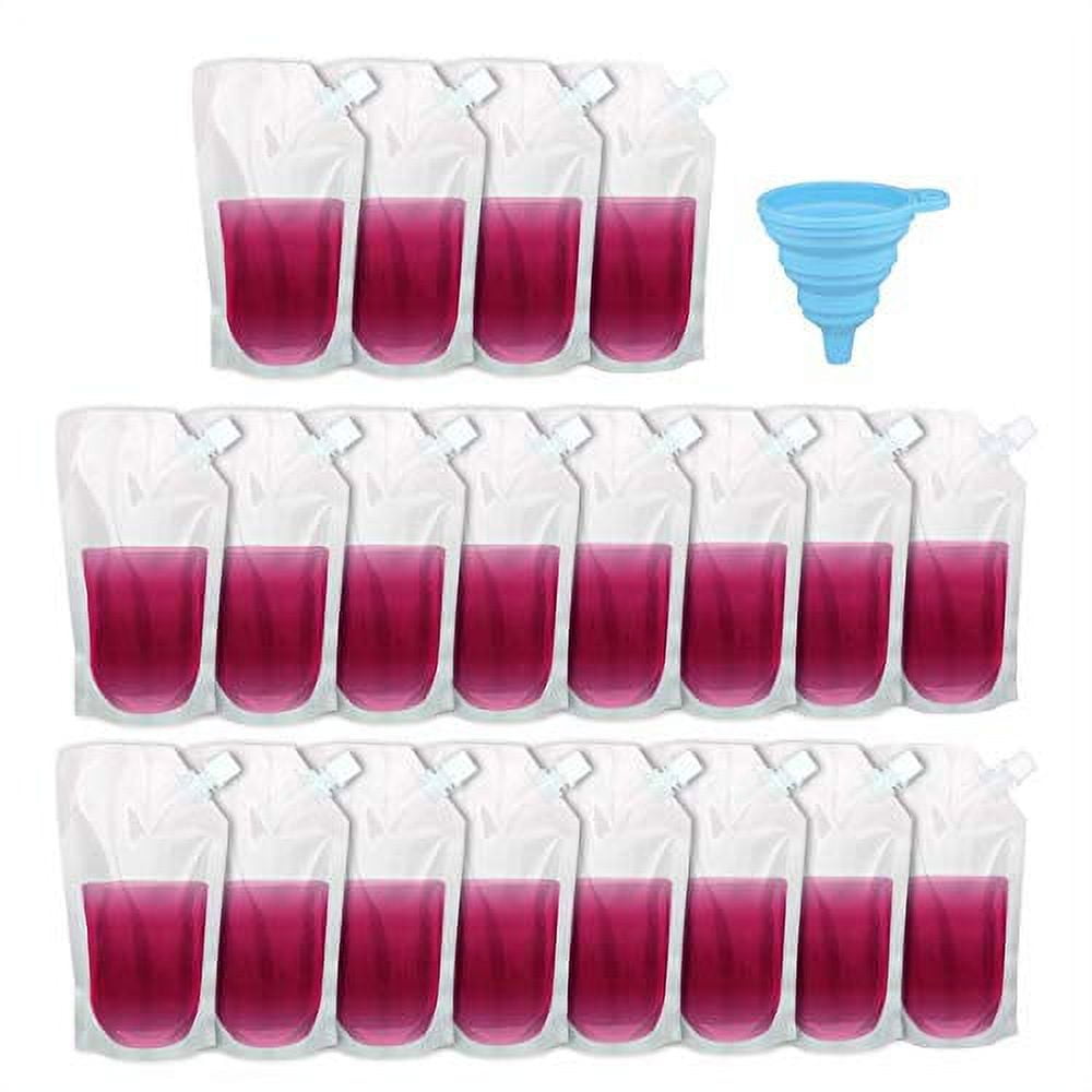 Qweryboo 30 Pcs Plastic Flask Drink Pouch for Adults Liquor, Rum Runner for Cruise, Reusable Drinking Bags with Funnel for Cruise, Travel, Outdoor