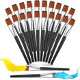 thumbnail image 1 of 20 Pcs Flat Acrylic Paint Brush Wide Paint Brushes Watercolor Quality Synthetic Artist Paint Small Brush Bulk Painting Brush for Detail Art Painting Oil for Kids Students (Black, 1 Inch), 1 of 5