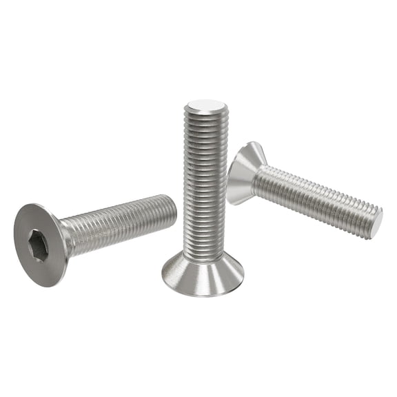 20-Piece (M5x16mm) Flat Head Socket Cap Screws - 304 Stainless Steel Countersunk Bolts - Full Thread Hex Drive Fasteners