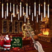 Morfone Floating Candles with Wand, Christmas Decoration 20 PCs Magic Hanging Candles, Flickering Warm Light Flameless Floating LED Candle with Wand Remote for Theme Party Birthday Xmas Gift