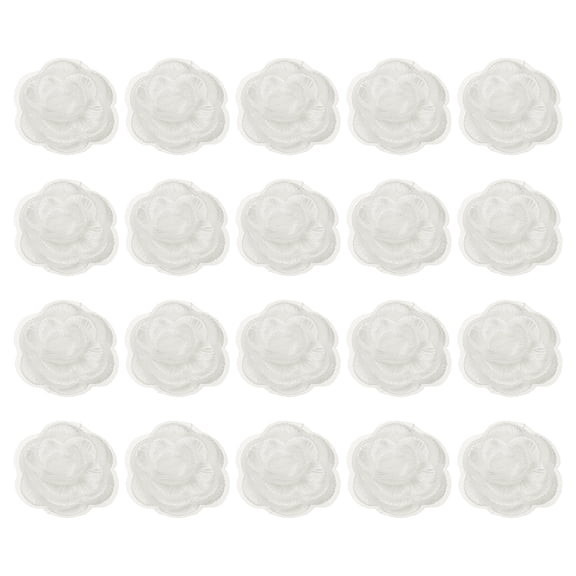 20 Pcs Floral Applique, 3D Flower Lace Applique Sew on Patch Decoration for DIY Craft Projects, 4cm White