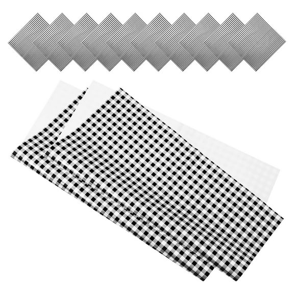 20 Pcs Floral Wrapping Paper Black and White Checkered Child