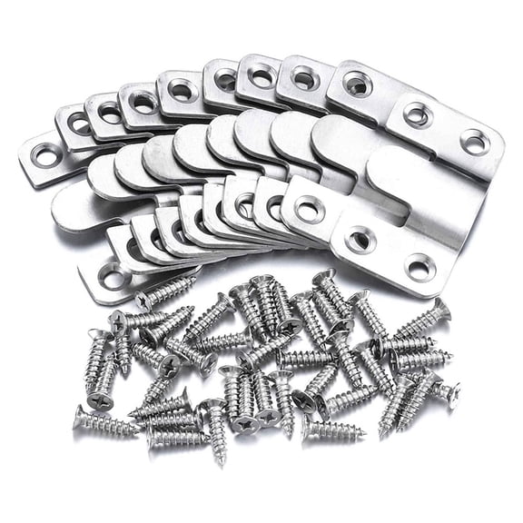20 Pcs Flush Mount Bracket Interlocking Hang Furniture Connector Stainless Steel Wall Mount Picture Frame Brackets