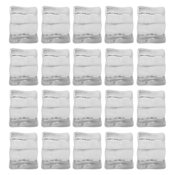 20 Pcs Freeze Cubes Simulated Ice 2.50X2.20X2.00CM Transparent