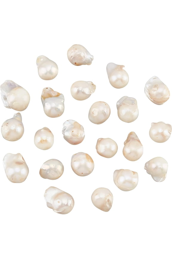 20 Pcs Freshwater Pearl Beads 13~27 mm Teardrop Natural Cultured Freshwater Pearl Beads Irregular Pearl Charms for Earrings Pendant Jewelry Making Creamy White for DIY