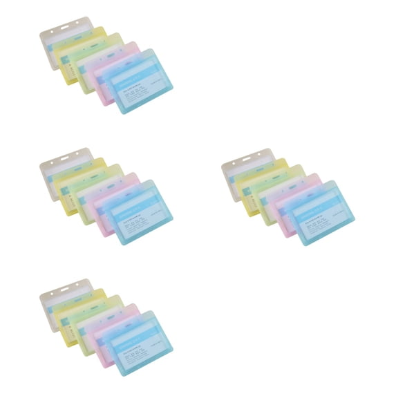 20 Pcs Frosted Badge Holder Name Tag ID Folder Card Holders Protective Sleeves Tags Work