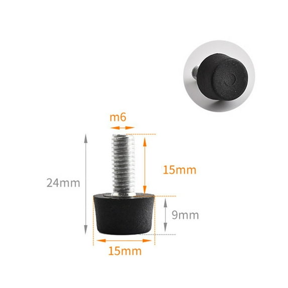 20 Pcs Furniture Leveling Feet Adjustable M6 Thread Screw On Glides Table Chair Leg Protectors Round Base Metal Plastic Floor Protection Levelers for Conference Tables Desks Restaurant Furniture
