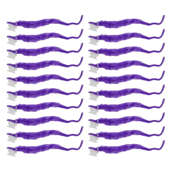20 Pcs Furry Worm Magic Trick Toys Soft Plush Fuzzy Worms for Party Favors Purple Novelty Gift, 8.7 inches / 22 cm Length, 0.9 oz / 25 g Weight, Cute Compact Portable DIY Supply for Kids and Teens