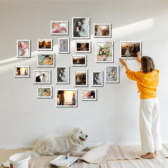 20 Pcs Gallery Wall Frames Set - Rustic Picture Frames Collage with 8 x 10, 5 x 7, 4 x 6 Sizes for Home Decor