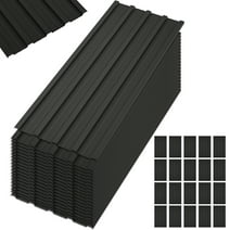 20 Pcs Galvanized Metal Roof Panels Hardware Roofing Sheets, Black