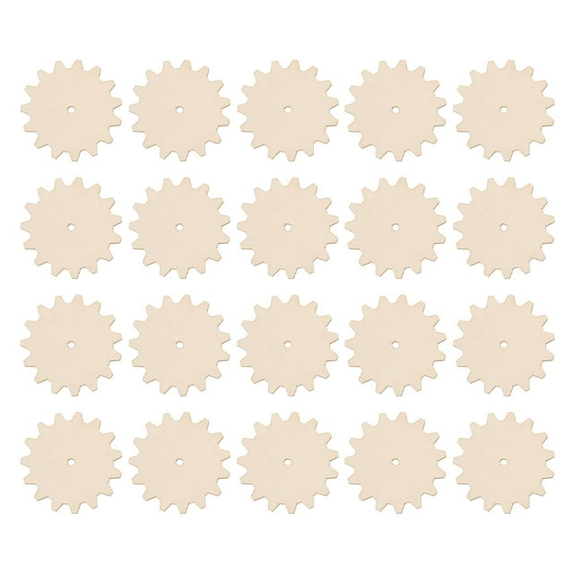 20 Pcs Gear Puzzle Wood Chips Decor Wood DIY Craft Gear Shaped Puzzle