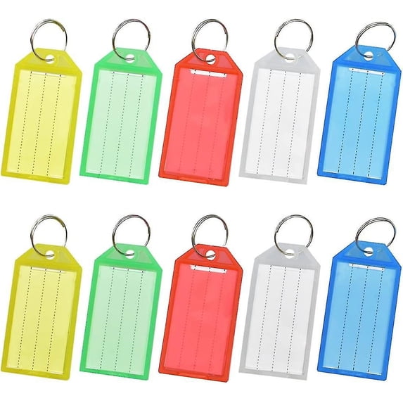 20 Pcs Gift Key Tags With Split Ring Key Fobs Labels Id Keyring Tags