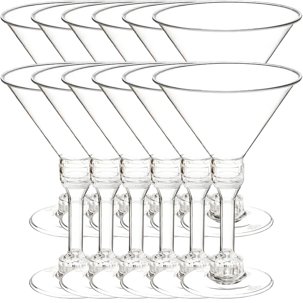 20 Pcs Glass Cups Plastic Cocktail Cups Plastic Martini Glasses Goblet