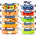 thumbnail image 1 of 20 Pcs Glass Meal Prep Containers with Lids, Food Storage Containers with Snap Locking Lids, Airtight Lunch Containers, Microwave, Oven, Freezer and Dishwasher, 1 of 8