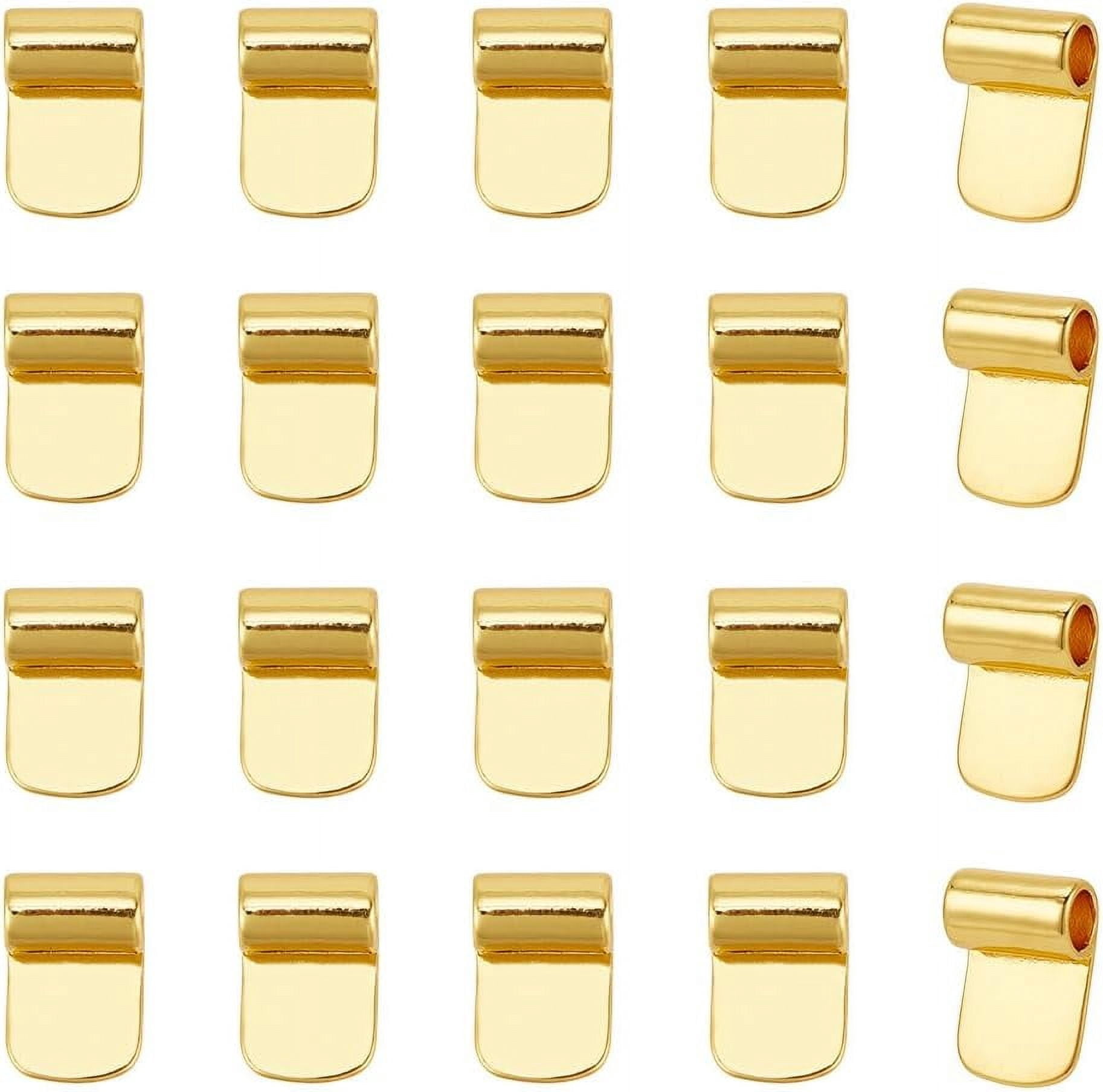 60pcs Mixed Color Alloy Rectangle Glue-on Pad Bails – Pendant Bails For Jewelry Craft – 26x8mm