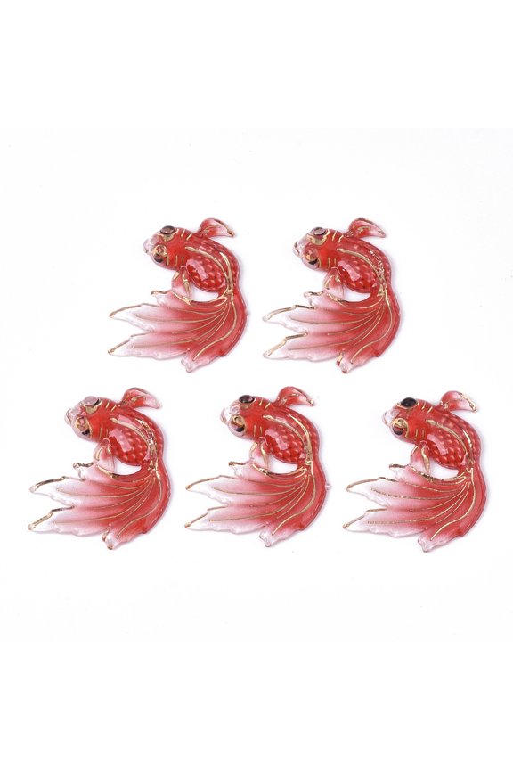 20 Pcs Goldfishes Charms Pendant UV Printing Acrylic Pendants with Spray Paint Bottom Jewelry Making Charms Acrylic Charms Pendant OrnamentDIY