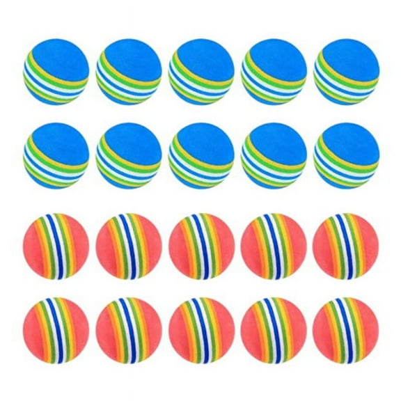20 Pcs Golf BallsSoft Foam Garden Golf Balls Practice Golf Balls Sponge Rainbow Golf Balls for Indoor Outdoor