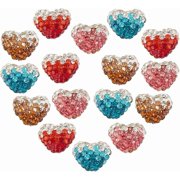 20 Pcs Grade A Heart Rhinestone Beads 4 Gradient Colors Craft Love Beads Pave Disco Ball Beads Polymer Clay Crystal Bead