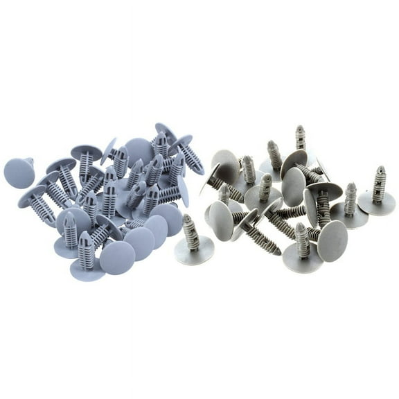 20 Pcs Gray Plastic Car Trim Clips Rivet Fastener 6mm Hole 26mm Head & 30 Pieces Plastic Fastening Screws Gray Flange Bumpers Clips for 6mm x 6.7mm Hole