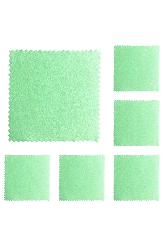 20 Pcs Green Jewelry Cleaning Cloth, Silver Polishing Cloth Jewelry Cleaner Cloth Jewelry Wipes for Silver Gold Platinum, Keep Brass Coin Ring Silverware Watch Clean and Shiny(Green,3.1x3.1")