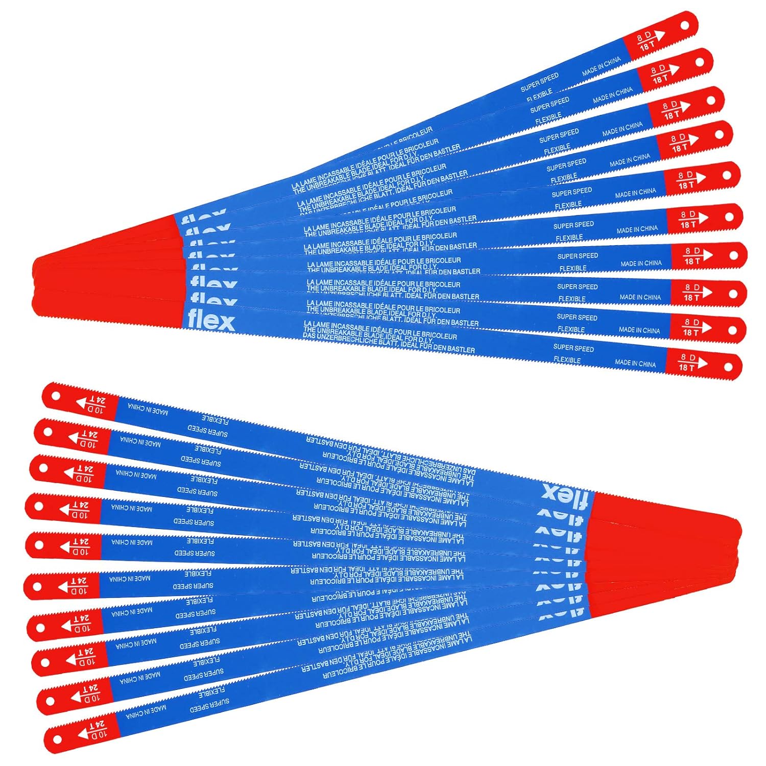 20 Pcs Hacksaw Replacement Blades, Metal Cutting Hacksaw Blades with 18