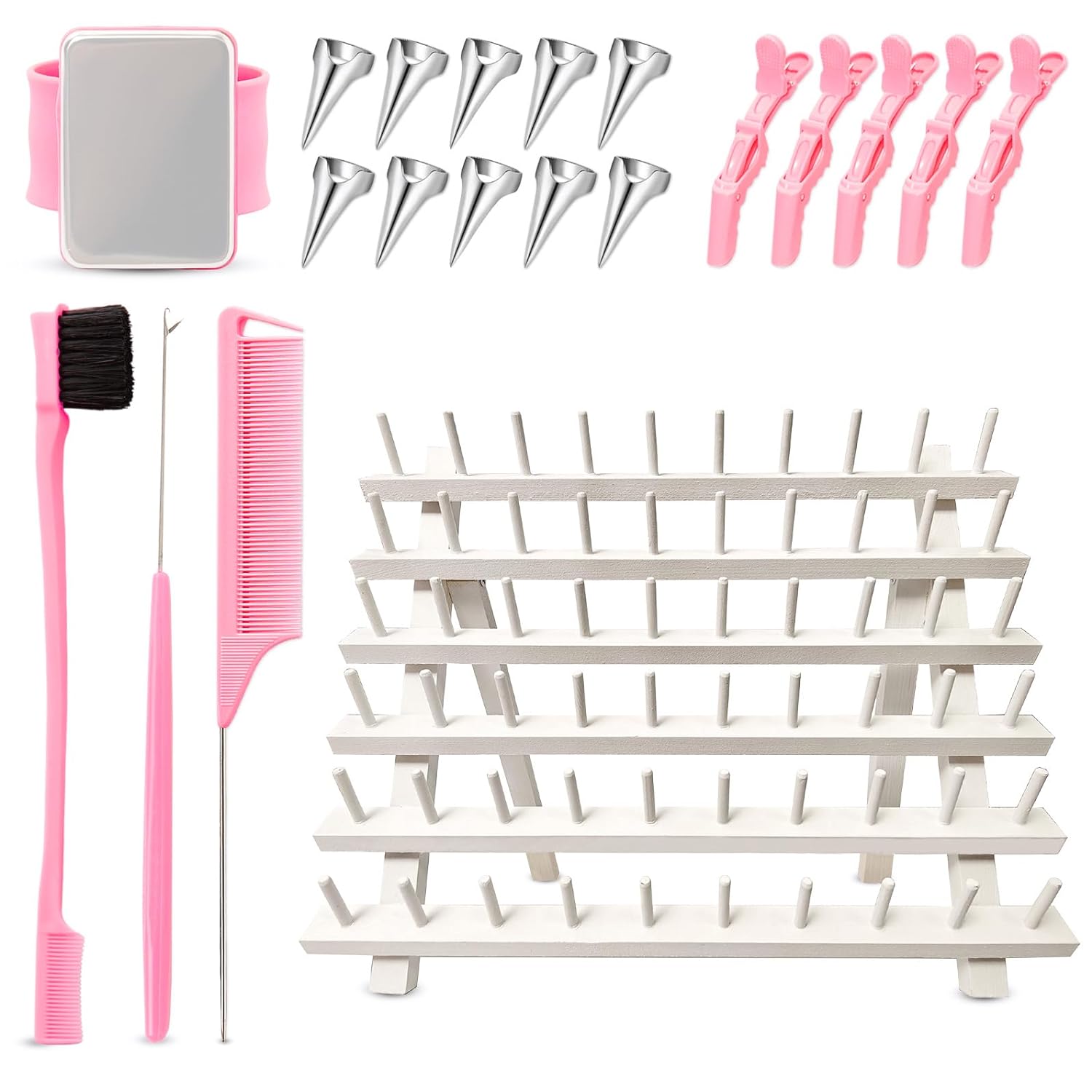 20 Pcs Hair Braiding Rack Stand for Hair Braid Rack for Hair Braiding