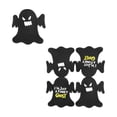 thumbnail image 1 of 20 Pcs Halloween Ghost Shaped Paper Napkins, Large 12 Inch Black Disposable Dinnerware for 20 Guests, Spooky Funny Party Tableware Decorations, 1 of 7
