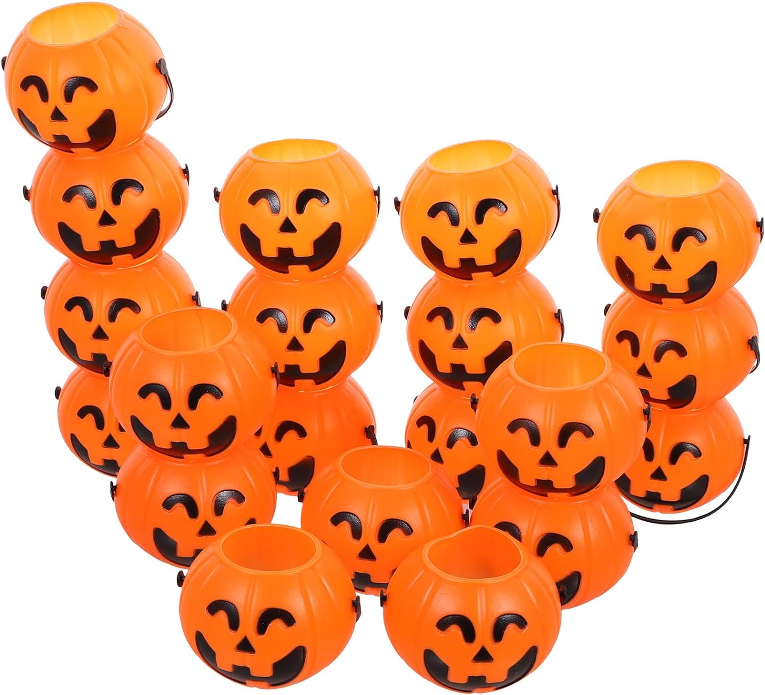 20 Pcs Halloween Pumpkin Bucket Halloween Portable Pumpkin Bucket Halloween Pumpkin Candy Buckets for Nightclub Bar